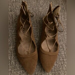 BKE Brown Lace-Up Women's Flats
